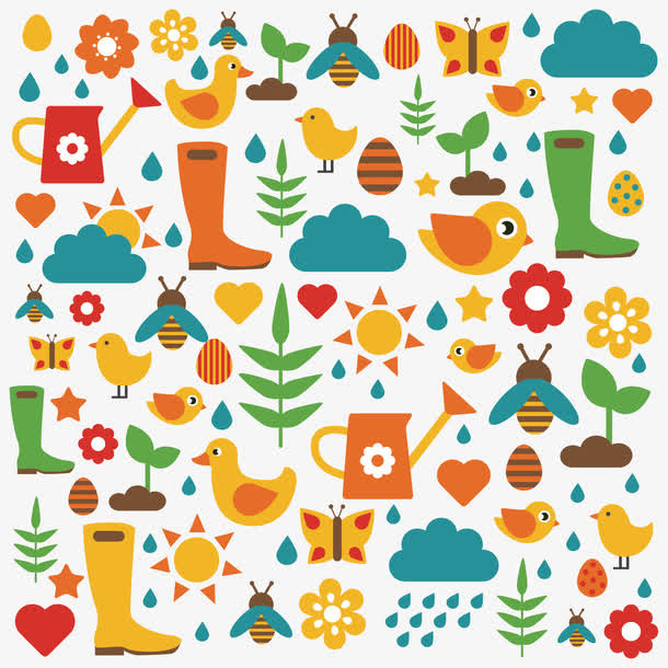 矢量小鸟花纹背景素材