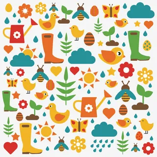 矢量小鸟花纹背景素材