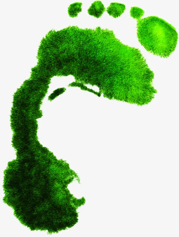 草地脚印鞋子广告免抠