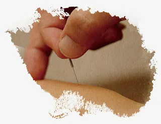 中医针灸扎针墨迹蒙版免抠