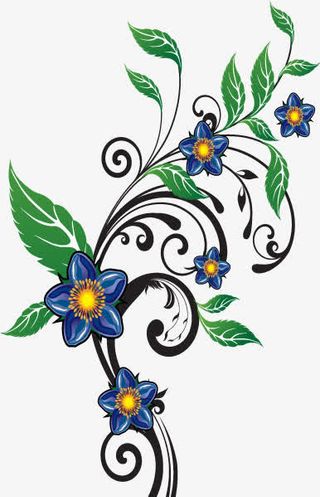 手绘植物花朵免抠