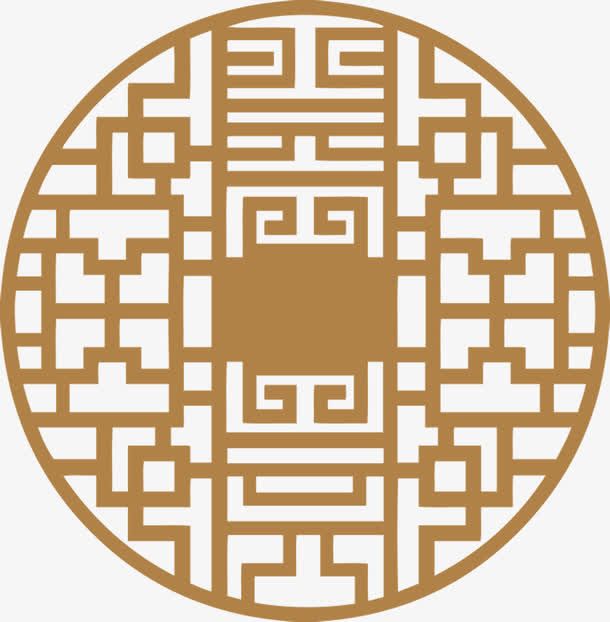 中国风中秋窗棂月亮免抠