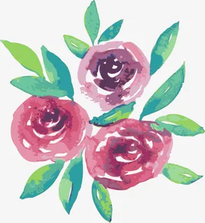 手绘玫瑰花免抠动植物植物元素