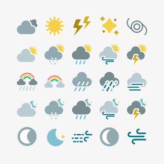 25款天气图标矢量素材免抠