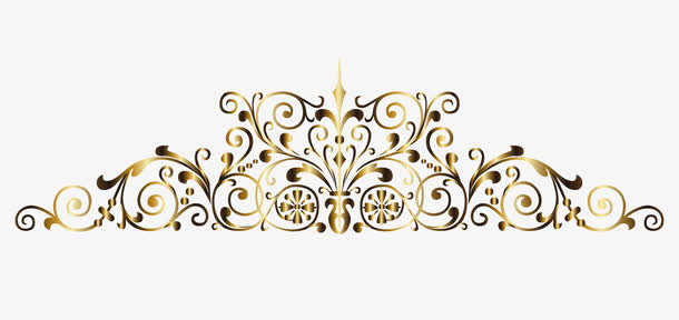 欧式黑金花纹免抠