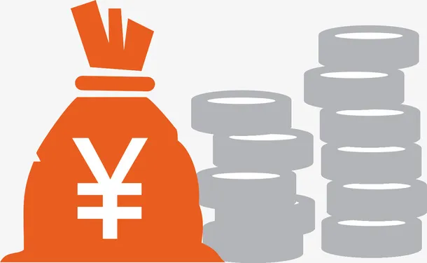 手绘卡通钱袋子金币免抠