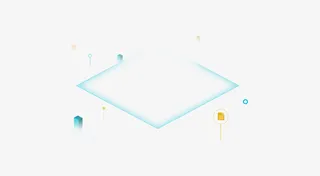 蓝色菱形科技形状免抠