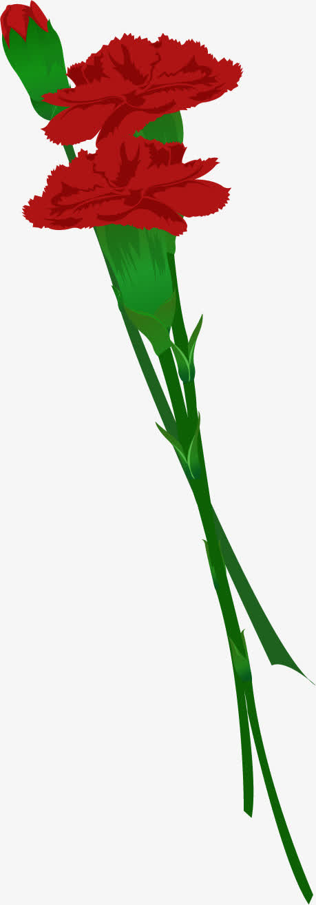 红色手绘卡通花朵植物节日免抠