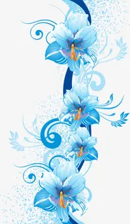 蓝色的花藤矢量图免抠 蓝色的花藤矢量图免抠