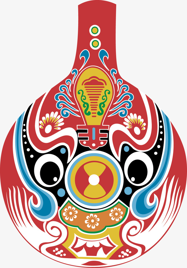 红色矢量脸谱png图免抠