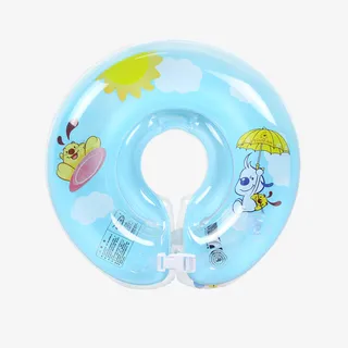 蓝色游泳圈广告海报免抠