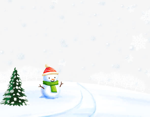 雪地上的雪人免抠