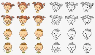 可爱的卡通儿童手绘设计矢量素材免抠