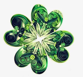 纸艺术四叶草免抠