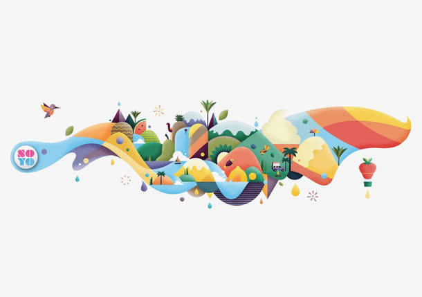 手绘树林免抠