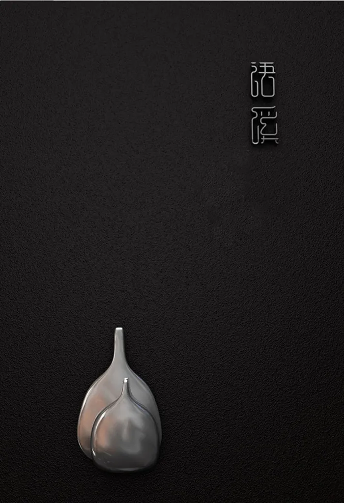雅黑质感黑色抽象花瓶海报背景素材高清