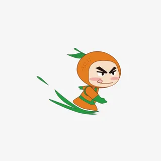 卡通香橙形象设计免抠