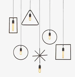 黑色产品实物工业风吊灯免抠