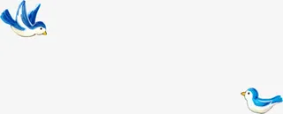 可爱蓝色喜鹊小鸟手绘免抠