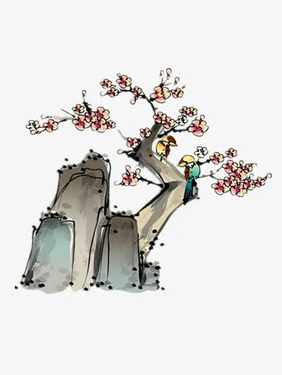 水墨梅花免抠