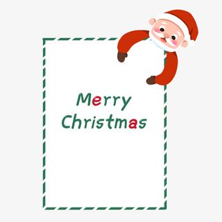 圣诞节圣诞老人贺卡边框免抠