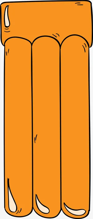 橙色卡通泳池充气床免抠