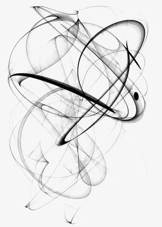 黑色弯曲线条免抠