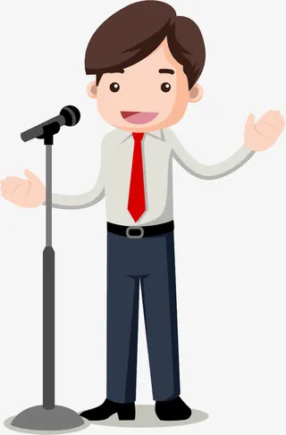 卡通做演讲的商务人士免抠
