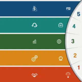 矢量创意设计圆环横向目录图免抠