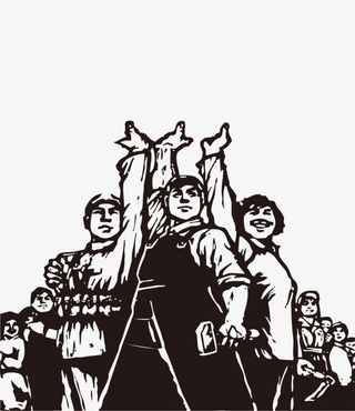 一群人举手免抠