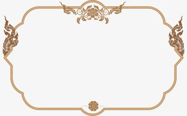 咖啡色清新框架免抠