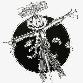 矢量点绘稻草人免抠