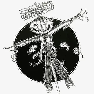 矢量点绘稻草人免抠