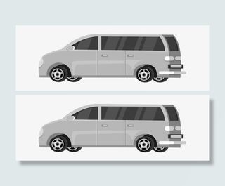 卡通矢量面包车免抠