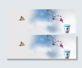 简约青花瓷中国风海报背景