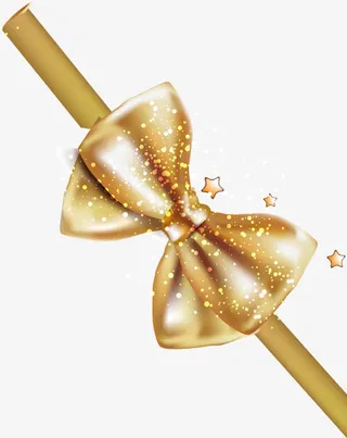 金色创意炫彩蝴蝶结免抠