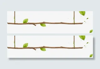 树枝挂饰 绿叶点缀 png素材免抠