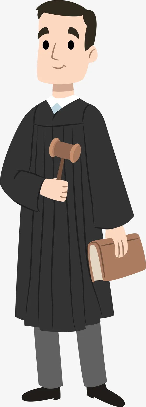 微笑黑发可爱律师免抠