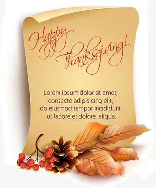 感恩节纸载体元素免抠