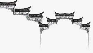 传统水墨建筑设计免抠
