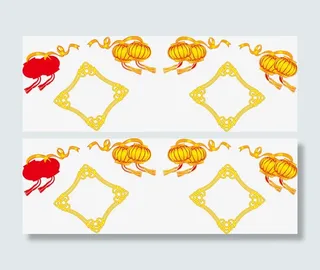 灯笼新年背景矢量小年素材