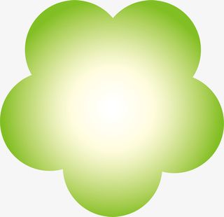 绿色渐变花朵免抠