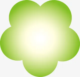 绿色渐变花朵免抠