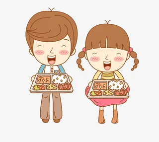 手绘卡通情侣套餐免抠