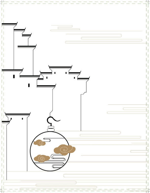 手绘简单线条居住空间免抠