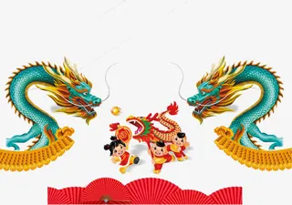 中国风龙抬头海报背景