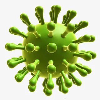 感冒病毒3D立体插画免抠