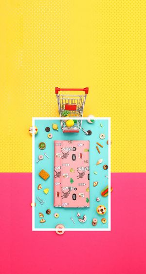 购物车模型钱包海报背景