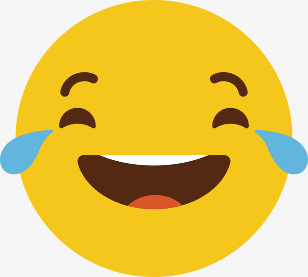 黄色可爱圆脸矢量苦笑表情免抠
