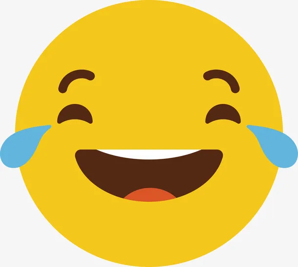 黄色可爱圆脸矢量苦笑表情免抠